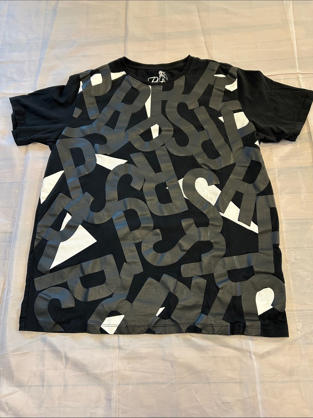 PRPS bruised never broken Black Tee with White Graphic Logo